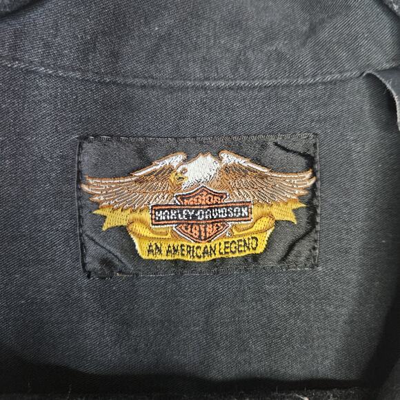 Vintage Harley Davidson Button Up Short Sleeve Shirt Mechanic Motorcycle Mens XL - Picture 5 of 9